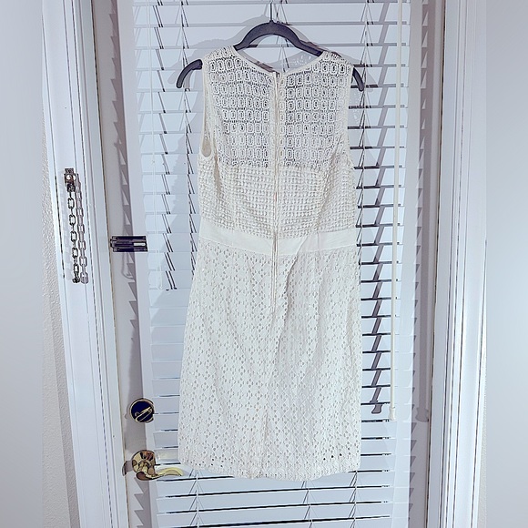 Elegant White Calvin Klein Eyelet White Dress, Size 8 - Picture 2 of 3